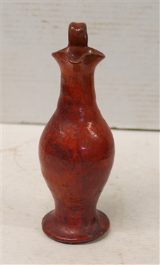 Handmade by North State Pottery Sanford, NC (1939  -1959) Red Glazed Rebecca Pitcher - 7 Tall to Top of Handle 