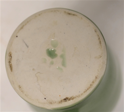 2 Pieces of Signed Pisgah Forrest Art Pottery - Both with Weak Stamps -Dates Illegible -Mint Green Glazed Vase 5 Tall and Other Green Vase 5 1/2 Tall 