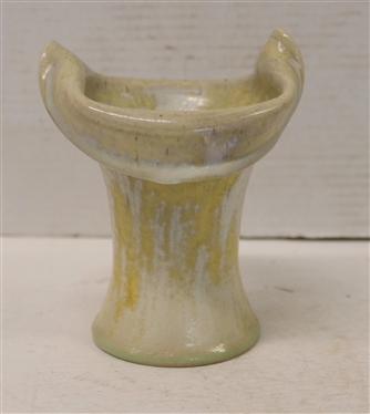 1996 Pisgah Forest Crystalline Folded Edge Vase - Stamped and Dated - Vase is 5 3/4 Tall 