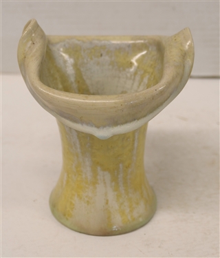 1996 Pisgah Forest Crystalline Folded Edge Vase - Stamped and Dated - Vase is 5 3/4 Tall 