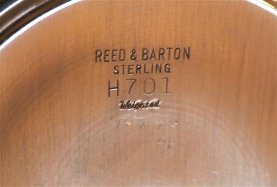 Pair of Reed & Barton Sterling Silver Based Candle Sticks and Sterling Silver Rimmed Bud Vase - Weighted Candle Sticks are Number 4701 Original Stickers - With Out Hurricanes 3 1/2 Tall with...