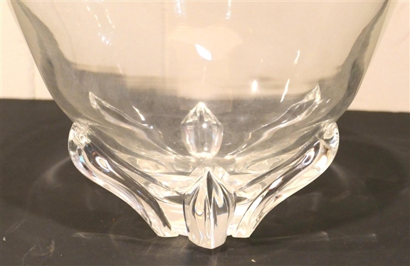Large Steuben Oval Bowl - Signed Steuben on Base - Etched LKZ * RMZ - July 20 1929 - 1979 - Bowl is 8 Tall 10 By 8 1/2 