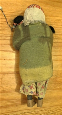 Skookum (Bully Good) Indian Squaw Doll with Baby - Original Clothes and Original Sticker - Doll is 10 1/2 Tall 