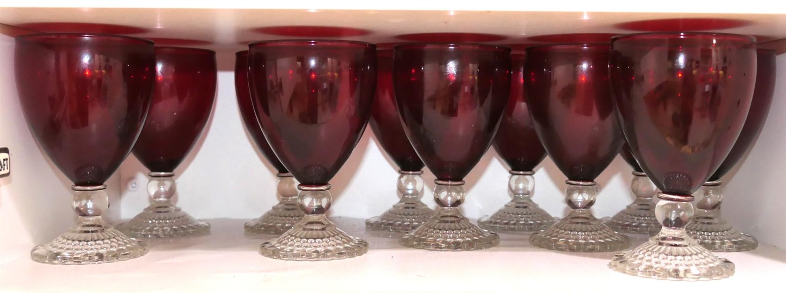 11 - Ruby Red "Boopy" Gasses / Luzianne Glasses - Each is 5 1/4" Tall 