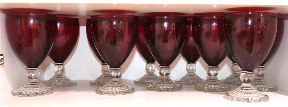 11 - Ruby Red Boopy Gasses / Luzianne Glasses - Each is 5 1/4 Tall 