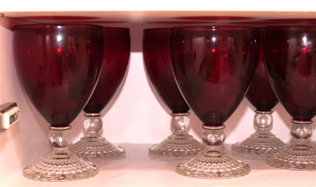 11 - Ruby Red Boopy Gasses / Luzianne Glasses - Each is 5 1/4 Tall 