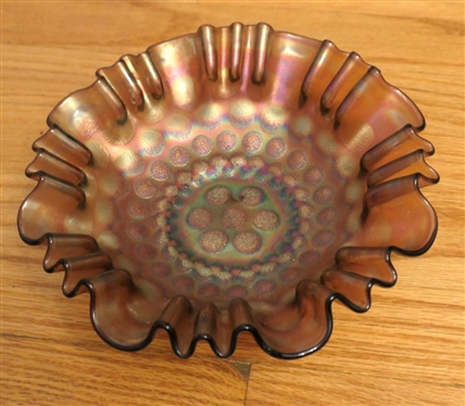 Carnival Stipple Dot Ruffled Edge Bowl - 8 1/2 Across