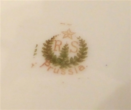 R.S. Prussia 10 1/2 Bowl - Hand Painted Flowers and Embossed Floral Trim 