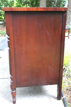 Mahogany Dresser with 3 Dovetailed Drawers - Solid Ends - Column Style Reeded Pilasters - Dresser is 36 tall 46 by 21 