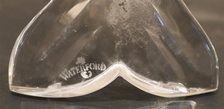 Signed Waterford Crystal Dolphin Figure - Seahorse Mark - Dolphin is 5 1/4 Long 3 1/2 Tall 