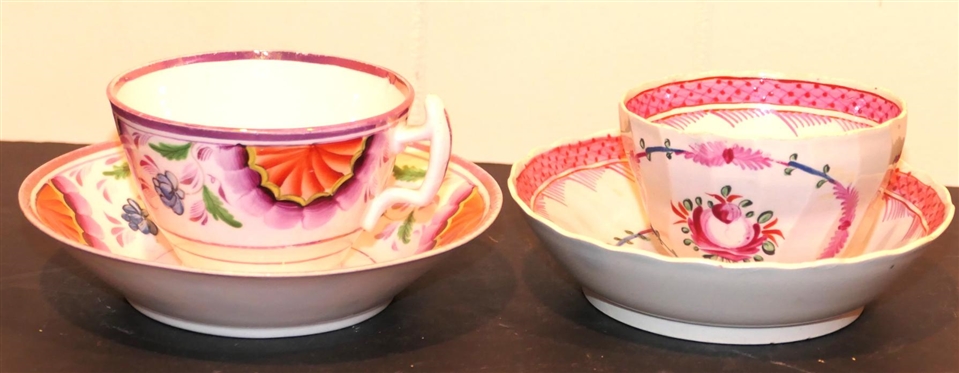 2 Early 19th Century Cup and Saucer Sets 