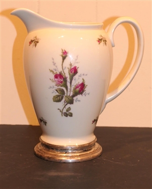 Rosenthal Aida Pitcher with Sterling Silver Base - Pitcher is 8 1/4Tall - Sterling Rim is 3/4 Wide