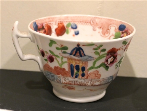 4 Pieces of 1820''s China with Oriental Scene  - 2 - 5 1/2 Bowls and 1 Cup and Saucer Set 