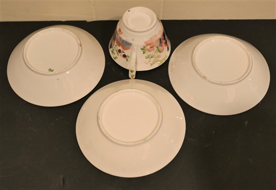 4 Pieces of 1820''s China with Oriental Scene  - 2 - 5 1/2 Bowls and 1 Cup and Saucer Set 
