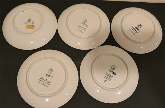 1962, 1965, 1967, 1968, and 1969 Royal Copenhagen Christmas Collector''s Plates - 7 1/8 Across