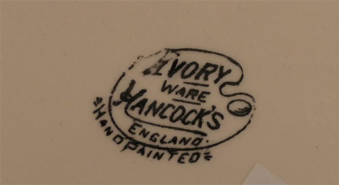 6 - Ivory Ware Hancock''s England Hand Painted Plates - Embossed and Hand Painted - Each Plate is 8 1/2 Across
