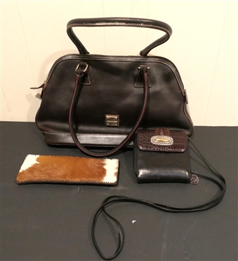Dooney & Bourke Bowler Bag, Brighton Wallet Purse, and Cow Hide Wallet