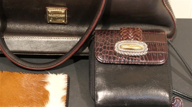 Dooney & Bourke Bowler Bag, Brighton Wallet Purse, and Cow Hide Wallet