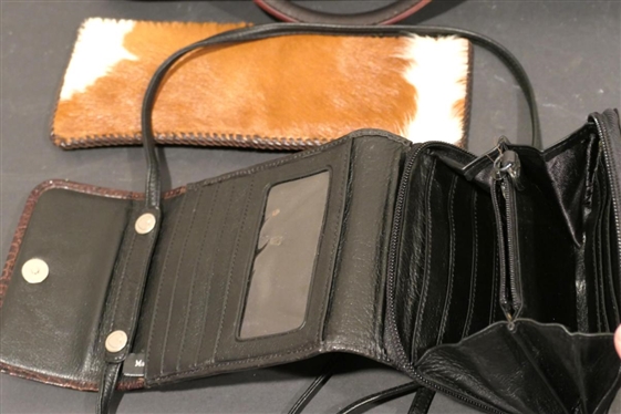 Dooney & Bourke Bowler Bag, Brighton Wallet Purse, and Cow Hide Wallet