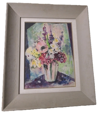 Edith Belle Taylor Floral Watercolor Painting - Framed and Matted - Frame is 23 by 19 