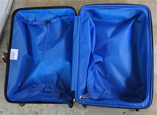 Revelation Hardside Rolling Suitcase - Navy Blue with White Anchor Pattern - Full Size Suit Case