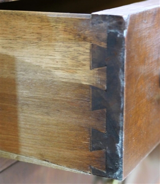 Mahogany Dresser - Chippendale Style with Heavily Carved Ball and Claw Feet - Carved Molding At Top and Bottom - Crotch Mahogany Drawer Fronts - 2 Dovetailed Drawers over 2 Dovetailed Drawers -...