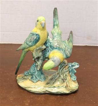 "Stangl Pottery Birds" Double Parakeets - Bright Green - Number 3582 - 7" Tall 