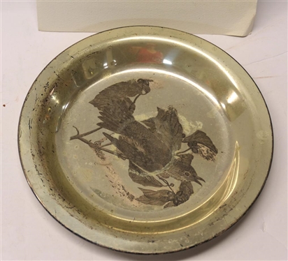 The National Audubon Society  John James Audubon''s The Wood Thrush Limited Edition Sterling Silver Plate - Number 446 with Information Leaflet and Certificate of Authenticity - 169.1 Grams Total...