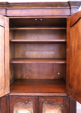 Antiques Roadshow by Pulaski Furniture Armoire / Wardrobe Cabinet - Pastoral Scenes on Doors - Multi Hinged Doors - Interior with Hanging Bar and Shelves - Solid Ends - Reeded Column Pilasters -...