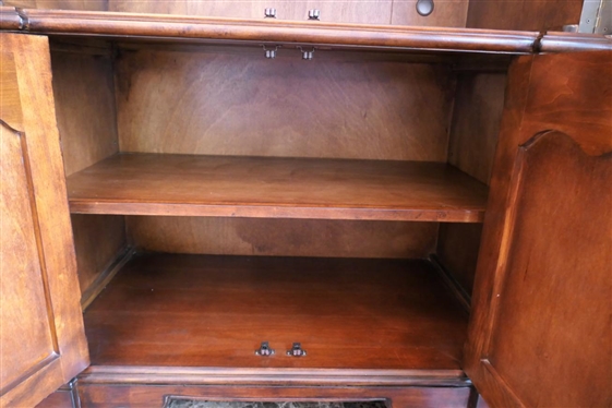 Antiques Roadshow by Pulaski Furniture Armoire / Wardrobe Cabinet - Pastoral Scenes on Doors - Multi Hinged Doors - Interior with Hanging Bar and Shelves - Solid Ends - Reeded Column Pilasters -...