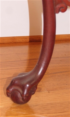 Mahogany Ball and Claw Foot Center Table - Scalloped Apron - Cabriole Legs - Table is 30 Tall 24 by 24 