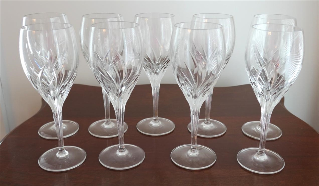 9 - Noritake "Moon Dust" Water Goblets - 8 1/2" Tall 
