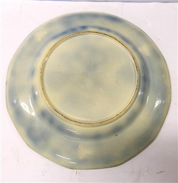 19th Century Flow Blue Plate - Floral Pattern - Some Chips Along Outer Edge 8 3/4 Across