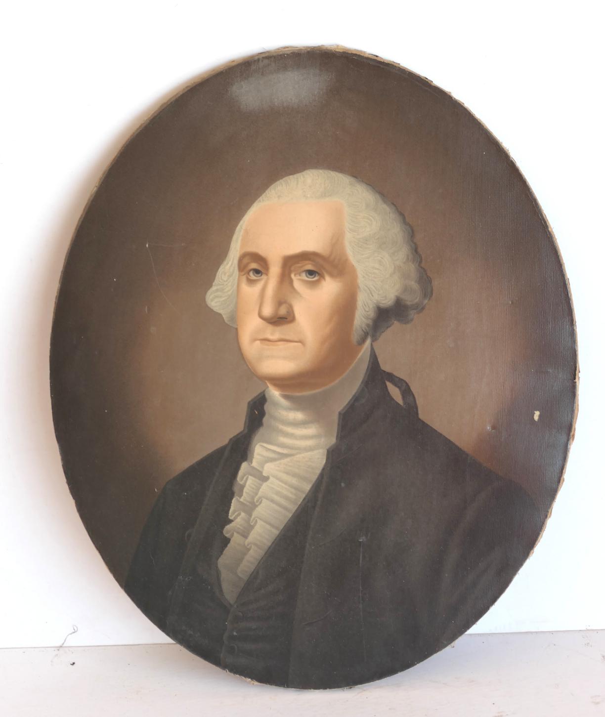 Lot Detail - George Washington Print on Canvas - Canvas is 17