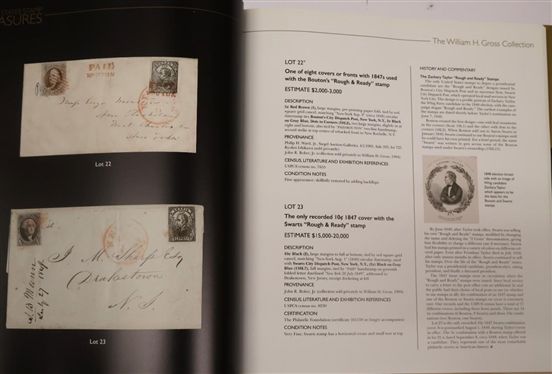 United States Stamp Treasures - The William H. Gross Collection - Hardcover Auction Catalogue - Charles F. Shreve and Tracy L. Carey in Association with Robert A. Siegel  Auction Galleries, INC....