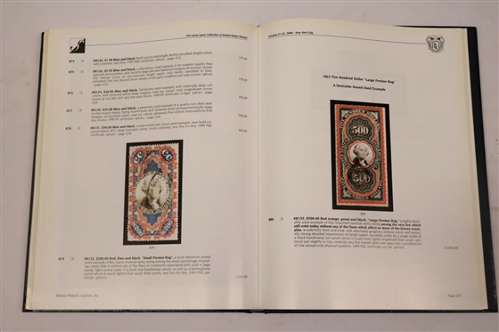 Shreves Philatelic Galleries, INC. The Larry Lyons Collection - United States Postage and Revenue Stamps Private Collection Sale - January 2000 - New York - Hardcover Book with Gold Lettering -...