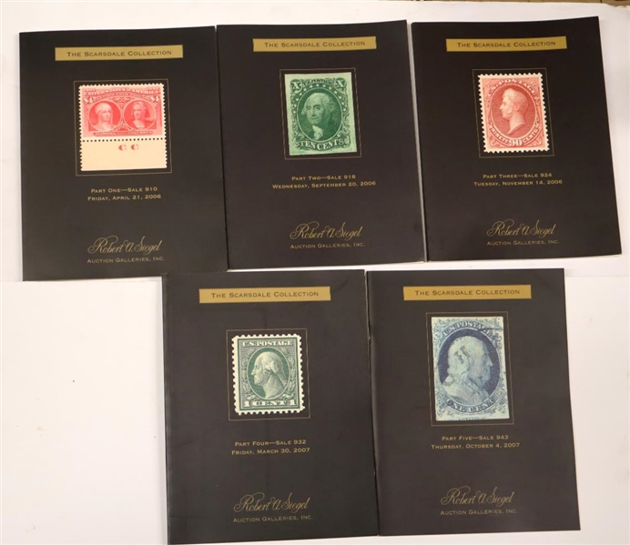 "The Scarsdale Collection" Auction Catalogues - Part 1 - 5 - Robert A. Siegel Auction Galleries, INC - Sales Held in 2006 - New York, NY - 5 Paper Bound Catalogue Books 