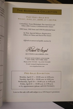 The Scarsdale Collection Auction Catalogues - Part 1 - 5 - Robert A. Siegel Auction Galleries, INC - Sales Held in 2006 - New York, NY - 5 Paper Bound Catalogue Books 