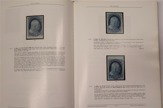 The Alan B. Whitman Collection of Outstanding United States Stamps Sale 968 - Presented by Robert A. Siegel Auction Galleries, INC - 2009 - Hardcover Auction Catalogue Book with Supplement...