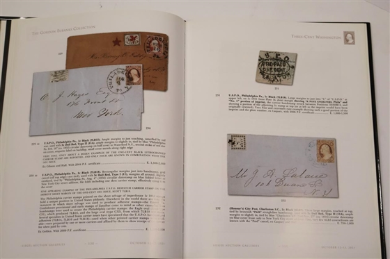 The Gordon Eubanks Collection - United Staes 1851 to 1856 Imperforate Issues Sale 1242 Tuesday October 12, and Wednesday, October 13, 2021 -Presented by Robert A. Siegel Auction Galleries, INC. -...