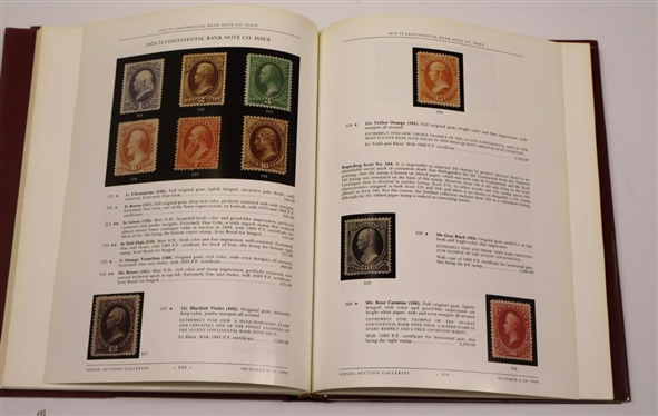 United States Postage Stamps - The Robert Zoellner Collection Sale 804 - Thursday, Friday and Saturday October 8 - 10, 1998 - Presented by Robert A. Siegel Auction Galleries - Hardcover Book with...