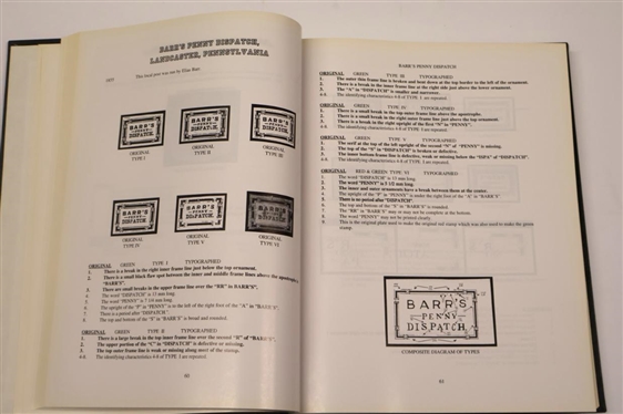 The Identifier For Carriers, Locals, Fakes, Forgeries and Bogus Posts of The United States Volume I by Larry Lyons - Black Hardcover Book - Author Signed - Published in 1998 