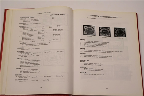 The Identifier For Carriers, Locals, Fakes, Forgeries and Bogus Posts of The United States Volume II by Larry Lyons - Red Hardcover Book- Published May 1998 