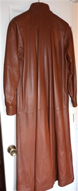 Beautiful Remy Leather Cognac Trench Coat - Soft Leather - Made in USA - Size Small 