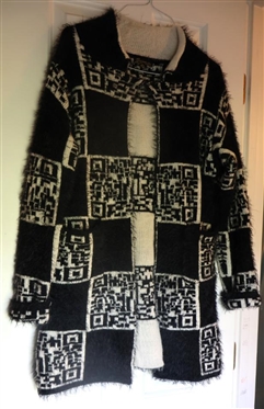Baciano Black and White Cardigan Sweater - Size Medium 
