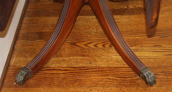 Duncan Phyfe Style Mahogany Drop Leaf Table with Claw Feet - 26 Tall 36 by 18 - Leaves are 15 