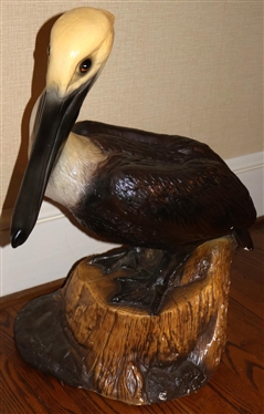 Large Chalkware Pelican Statue - 22 Tall 