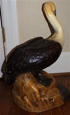 Large Chalkware Pelican Statue - 22 Tall 
