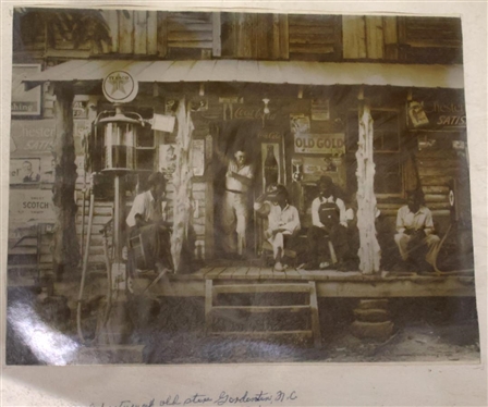 1928 Framed Photo of Gordonton Store on Gordonton Rd, NC - Near Roxboro - Photo is Framed and Matted with Note about Location - Frame is 12 1/4 By 15 1/2 
