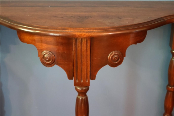 1930's Half  Wall Table with Turned Legs -Table is 29 1/2 Tall 20 by 13 1/2 